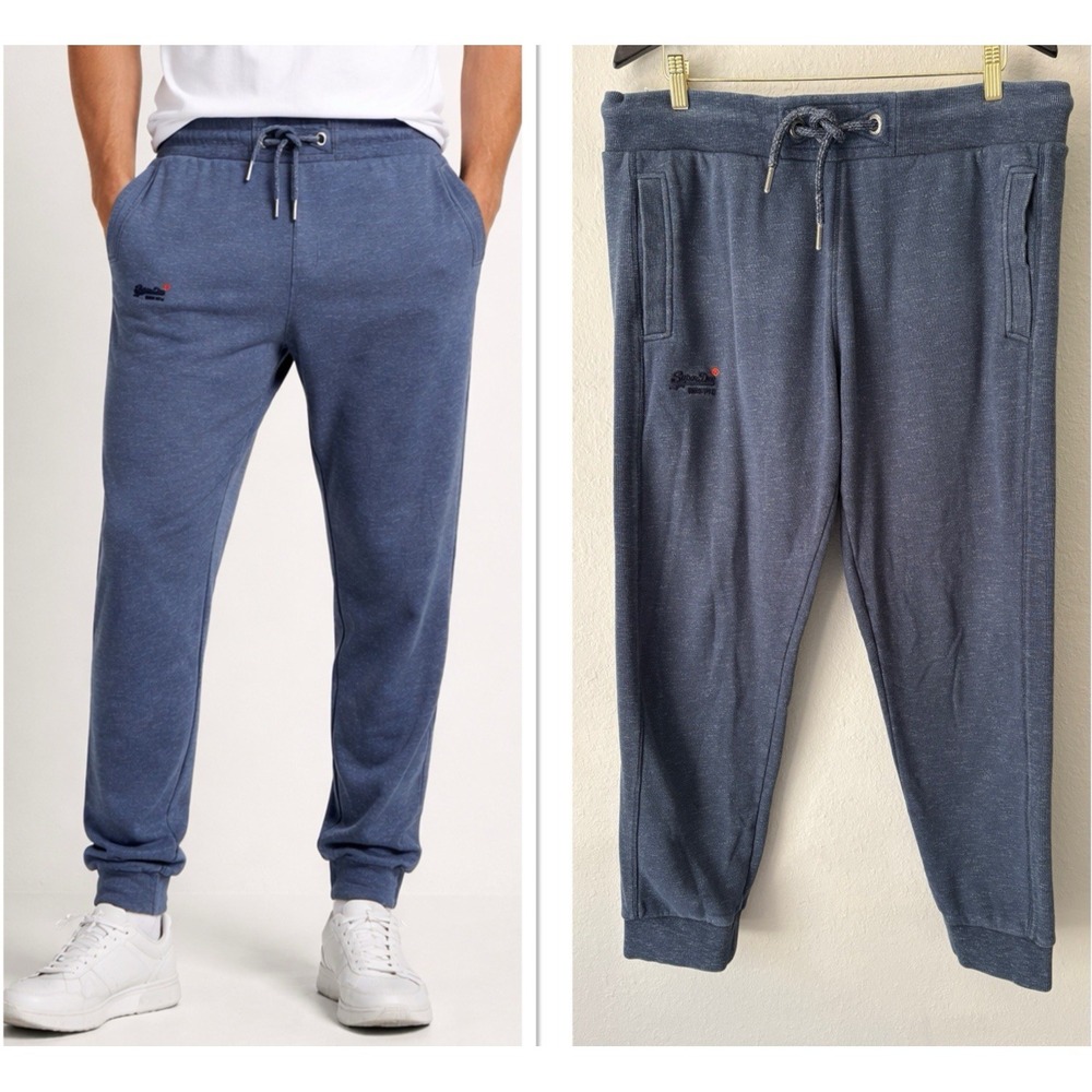 The Superdry‎ Orange Label Slim Fit Blue Joggers Sweatpants Size 2XL Athleisure